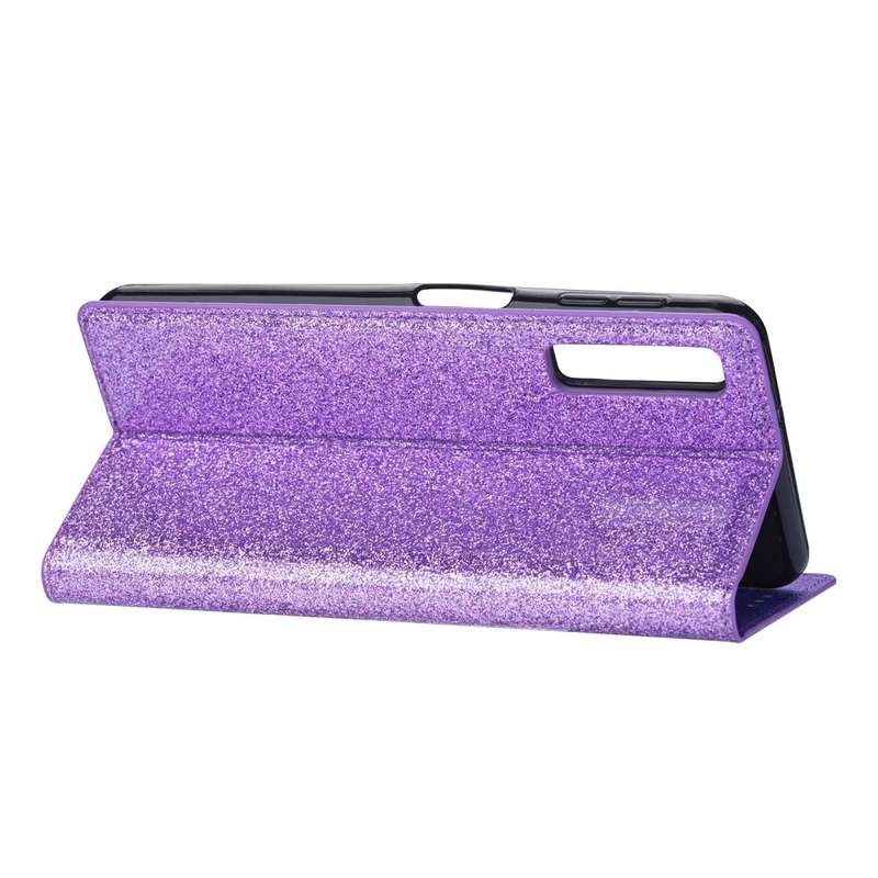 For Samsung Galaxy A7 (2018) / A750 Ultrathin Glitter Magnetic Horizontal Flip Leather Case with ...