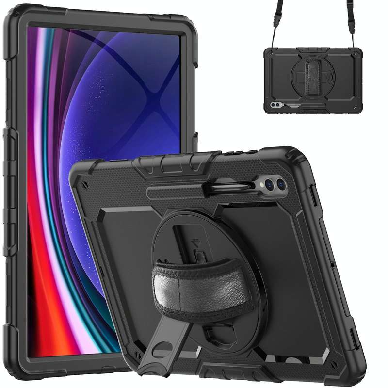 For Samsung Galaxy Tab S9 Ultra / S8 Ultra Silicone + PC Tablet Case(Black)