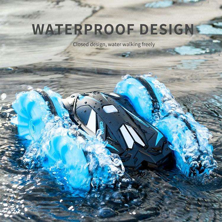 2.4G RC Stunt Car Land Water Double Side Amphibious Elves Simulate Remote Control Vehicle Toy (Gr...