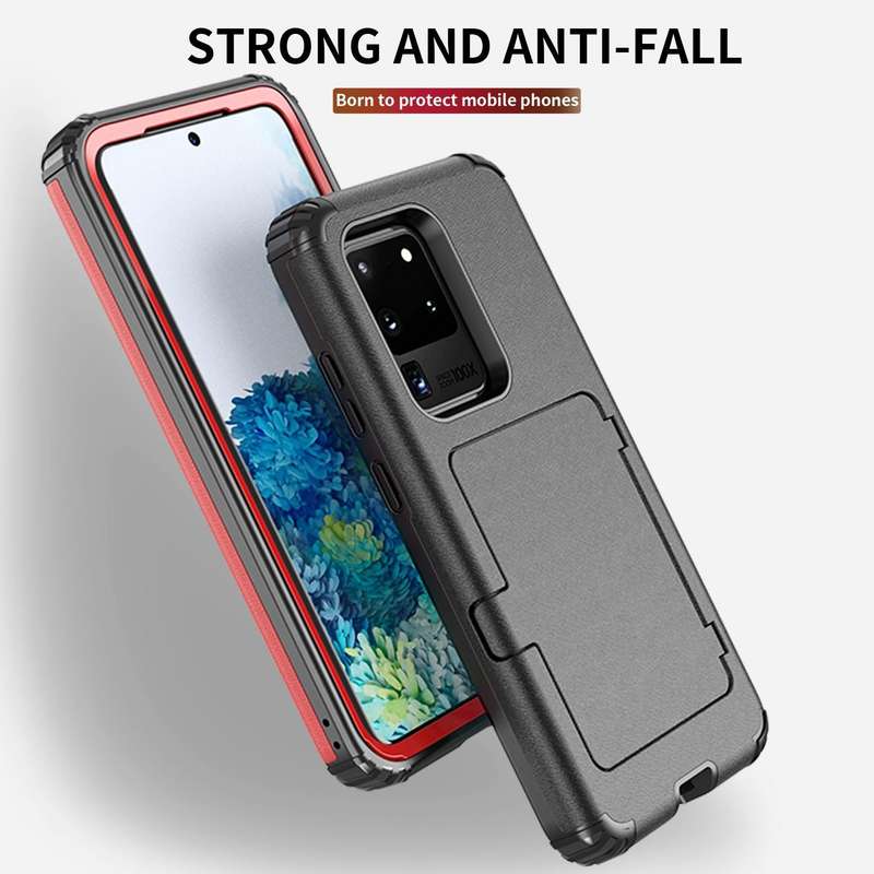 For Samsung Galaxy S20+ Dustproof Pressure-proof Shockproof PC + TPU Case with Card Slot & Mirror...