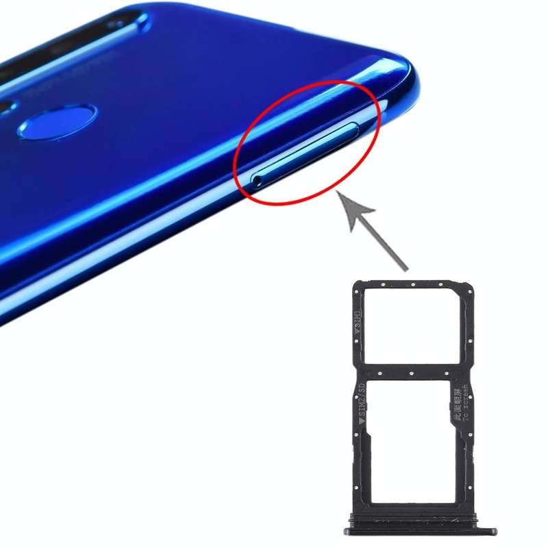 SIM Card Tray + SIM Card Tray / Micro SD Card Tray for Huawei Nova 5i (Black)