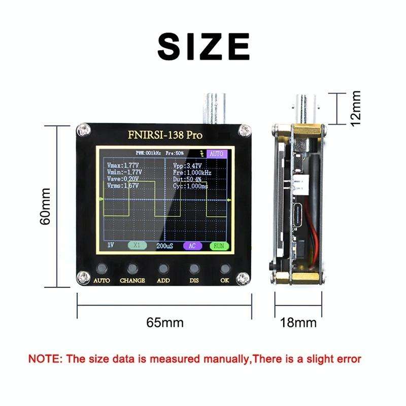 FNIRSI Handheld Small Teaching Maintenance Digital Oscilloscope, Specification: Standard Without ...