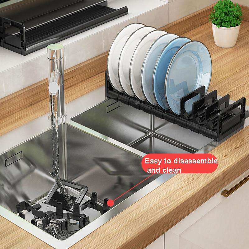 40cm Dish Rack Kitchen Drawer Built-In Storage Rack Layered Partition Tableware Rack