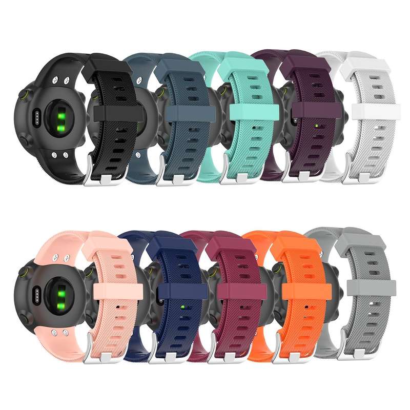 For Garmin Forerunner 45 / Forerunner 45S Universal Twill Solid Color Silicone Watch Band(Orange)