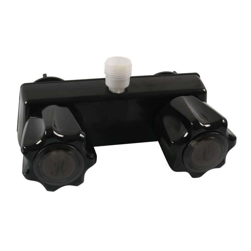 A7616-02 Dual Knob RV Shower Faucet Valve Diverter(Black)