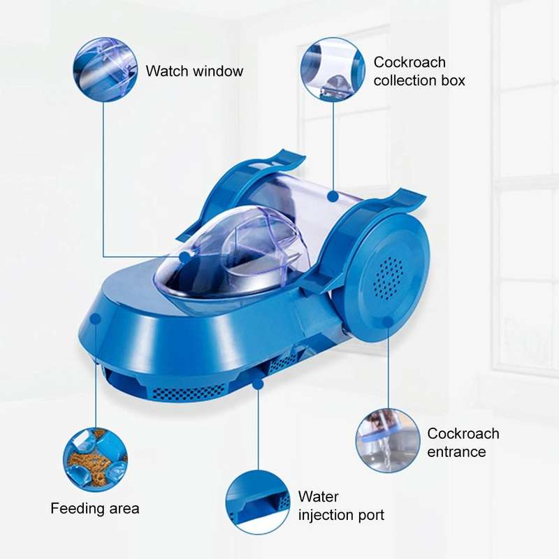 Cockroaches Capture Device Non-Toxic Campaign Catcher Kitchen Toilet Cockroach House(Blue)