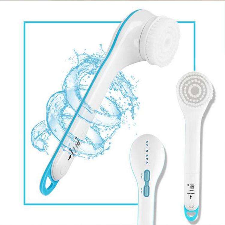 Electronic Waterproof Spin Spa Bath Brush Long-handled Massage Brush, with 5 Brush Heads