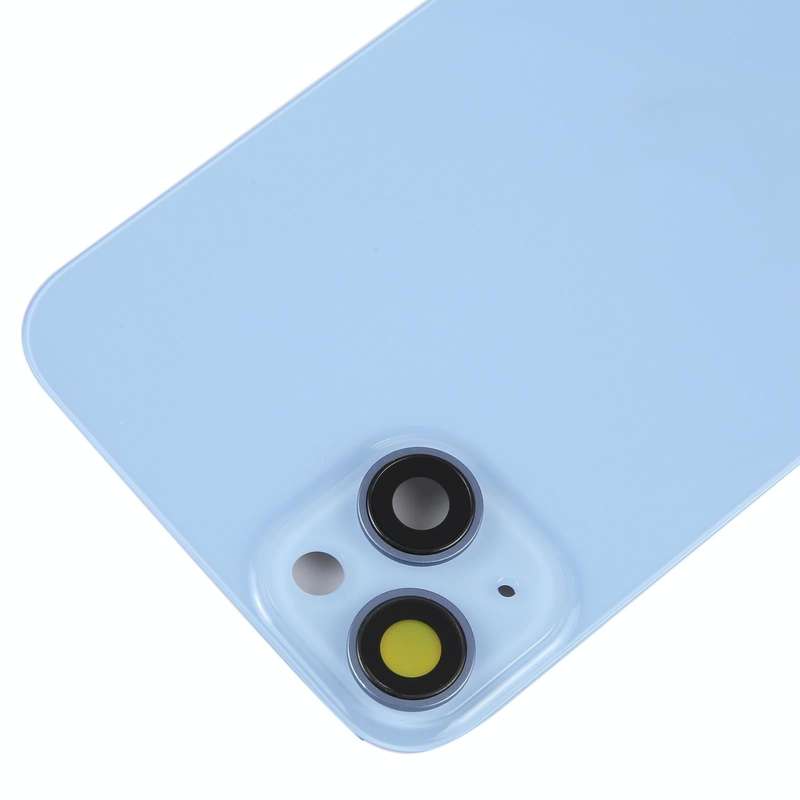 Glass Battery Back Cover with Holder for iPhone 14(Blue)