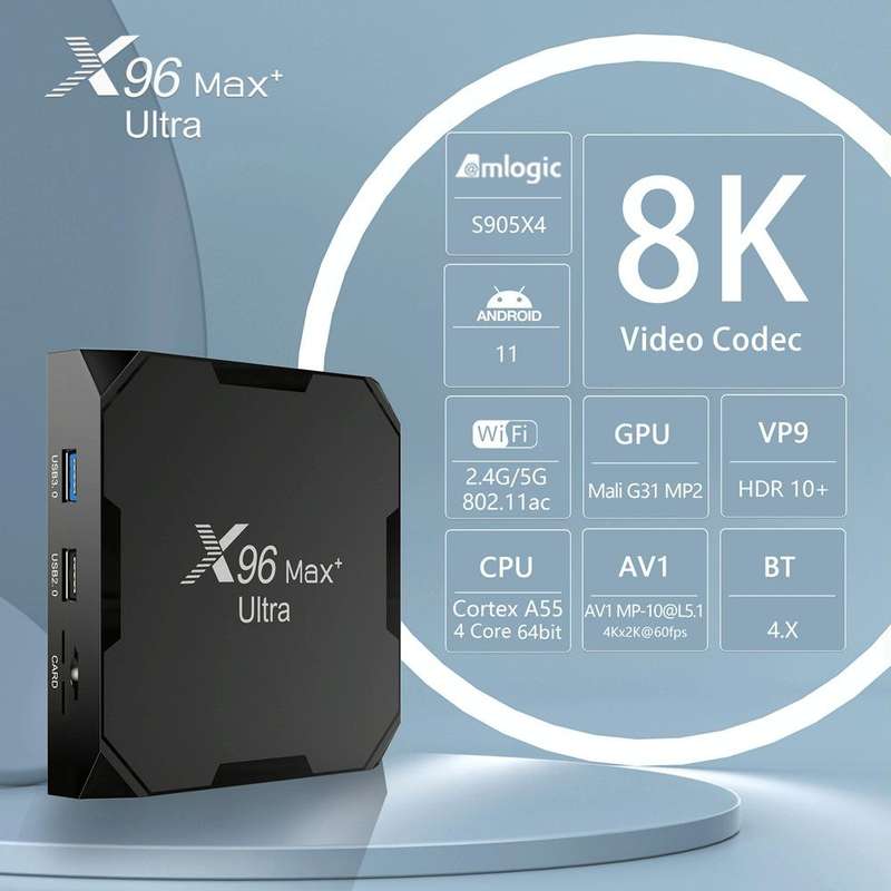 X96 Max+ Ultra 4GB+32GB Amlogic S905X4 8K Smart TV BOX Android 11.0 Media Player, Plug Type:US Plug