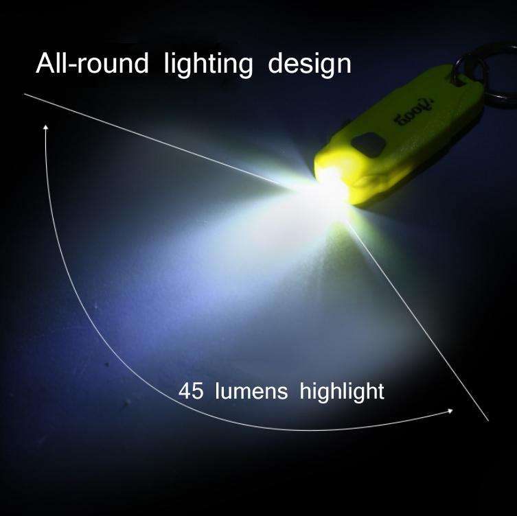 GOOFY Mini USB Rechargeable LED Flashlight Portable Keychain(Green)