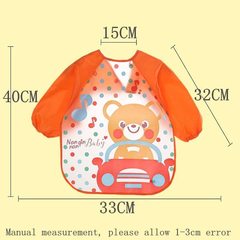 Baby Bibs Waterproof Long Sleeve Apron, Size:One Size(Owls)