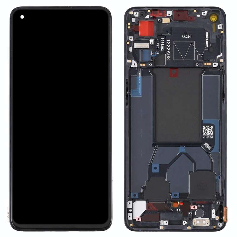 Original LCD Screen For OPPO Reno7 5G China PFJM10 Digitizer Full Assembly with Frame (Black)