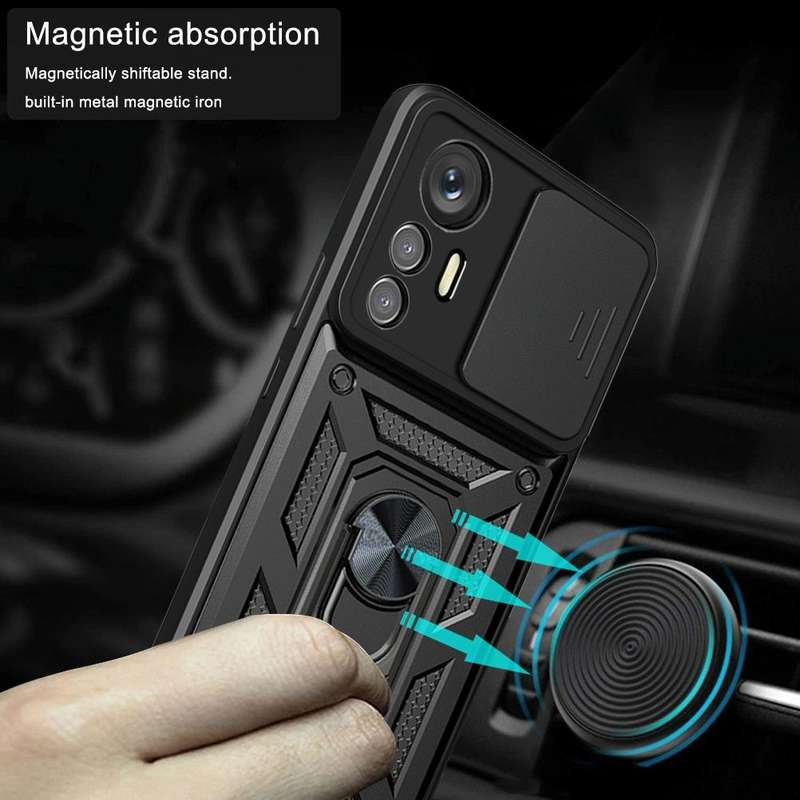 For Xiaomi 12 Lite Sliding Camera Design TPU + PC Phone Case(Black)
