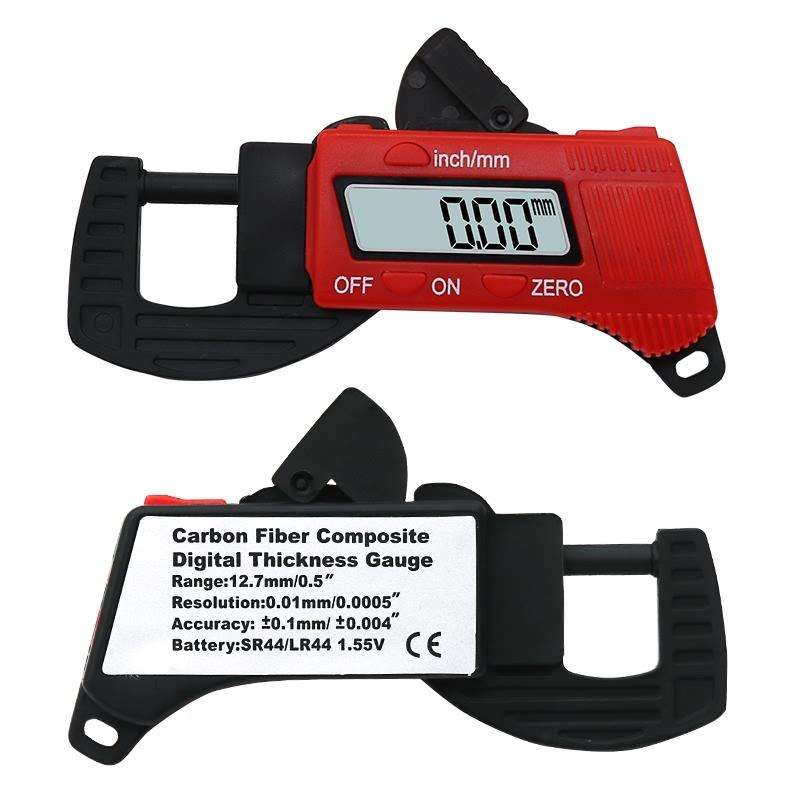 Plastic Electronic Digital Thickness Gauge Professional Construction Tools(Red)