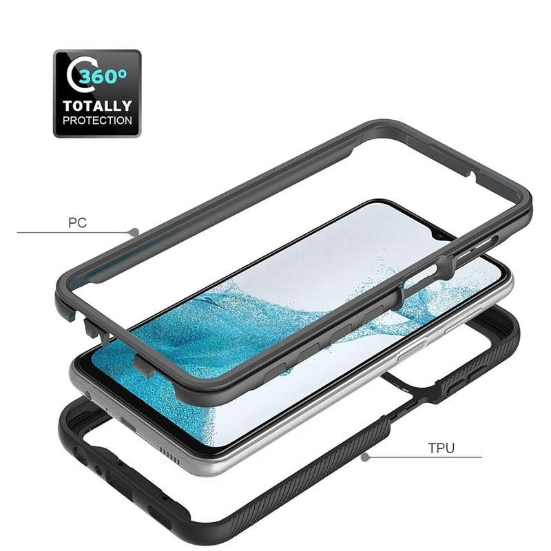 For Samsung Galaxy A23 4G Starry Sky Solid Color Series Shockproof PC + TPU Phone Case(Black)