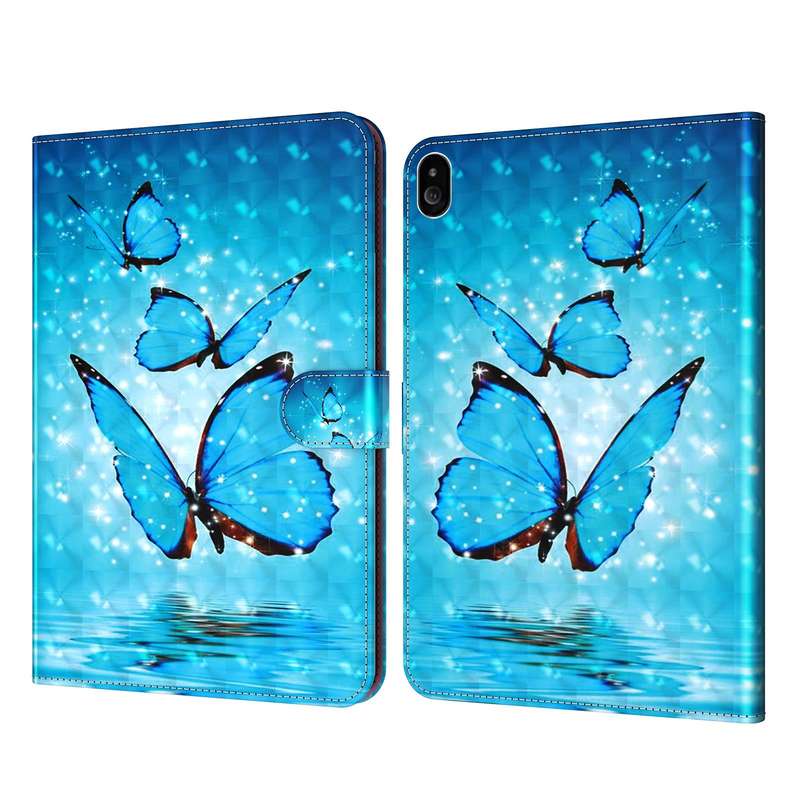 For Lenovo M10 TB-X505L / TB-X505F 3D Painted Pattern Leather Tablet Case(Three Butterflies)