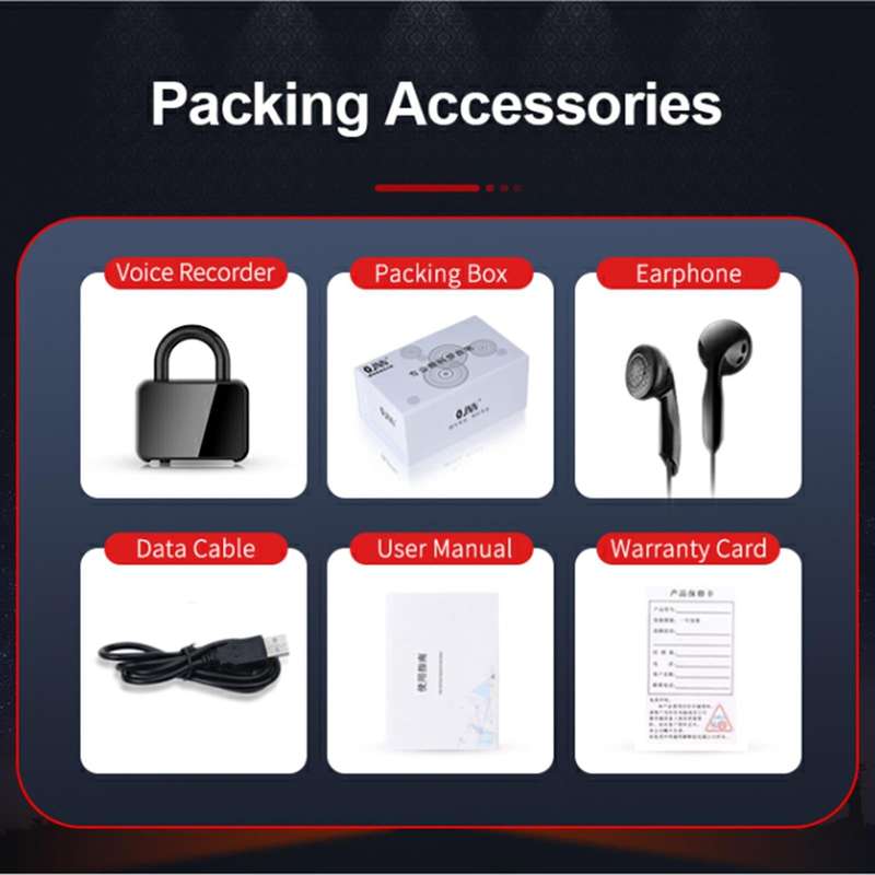 Q11 Intelligent HD Noise Reduction Lock Voice Recorder, Capacity:8GB(Black)
