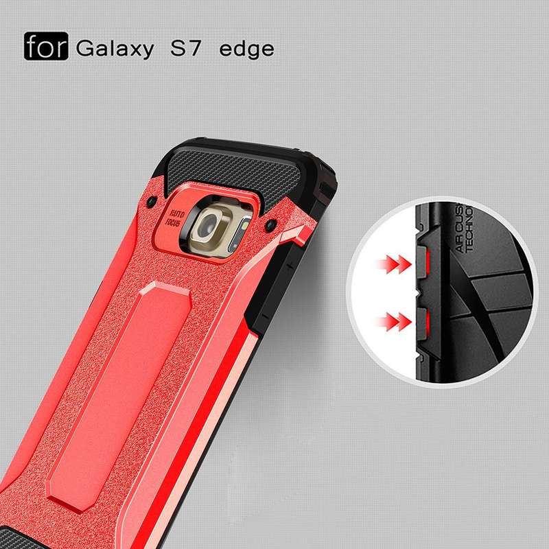 For Galaxy S7 Edge / G935 Tough Armor TPU + PC Combination Case (Red)