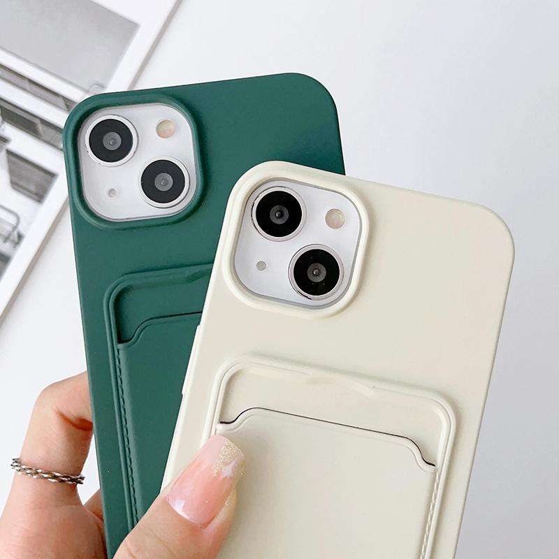 For iPhone 11 Crossbody Lanyard Elastic Silicone Card Holder Phone Case(White)
