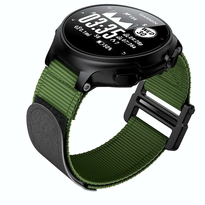 For Garmin Forerunner 735XT Hook And Loop Fastener Nylon Watch Band(Army Green)