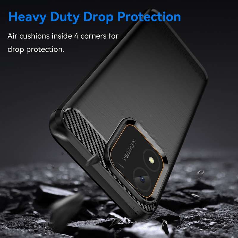 For Honor X5 4G Carbon Fiber Brushed Texture TPU Phone Case(Black)