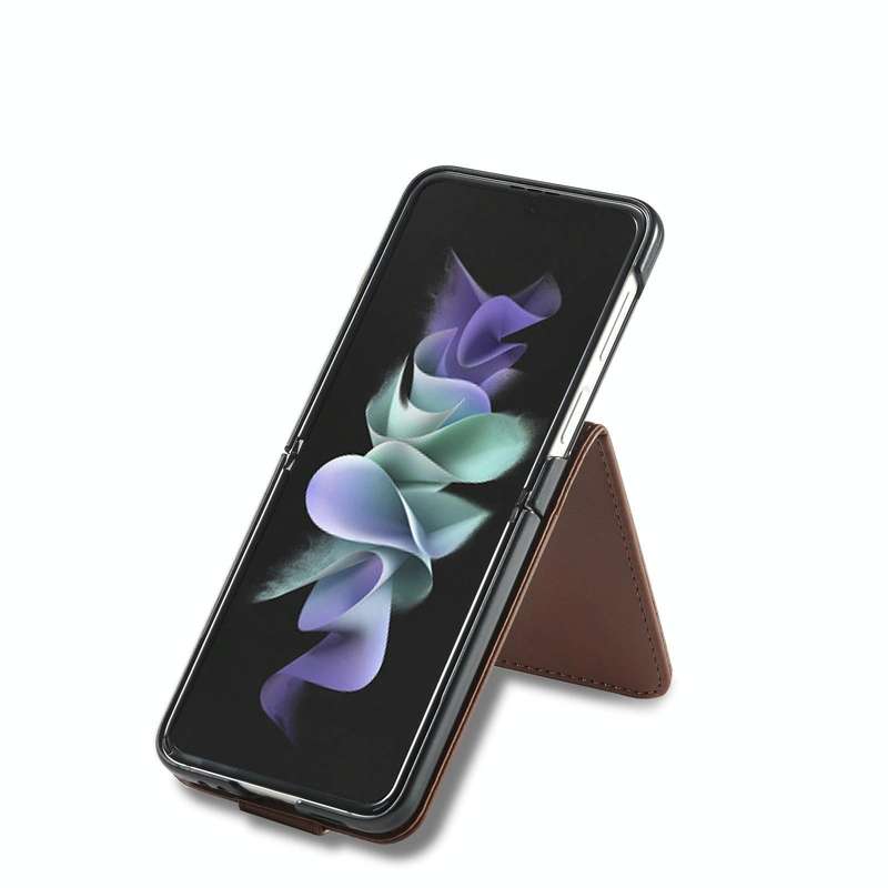 For Samsung Galaxy Z Flip4 5G LC.IMEEKE Calf Texture Leather Phone Case(Brown)