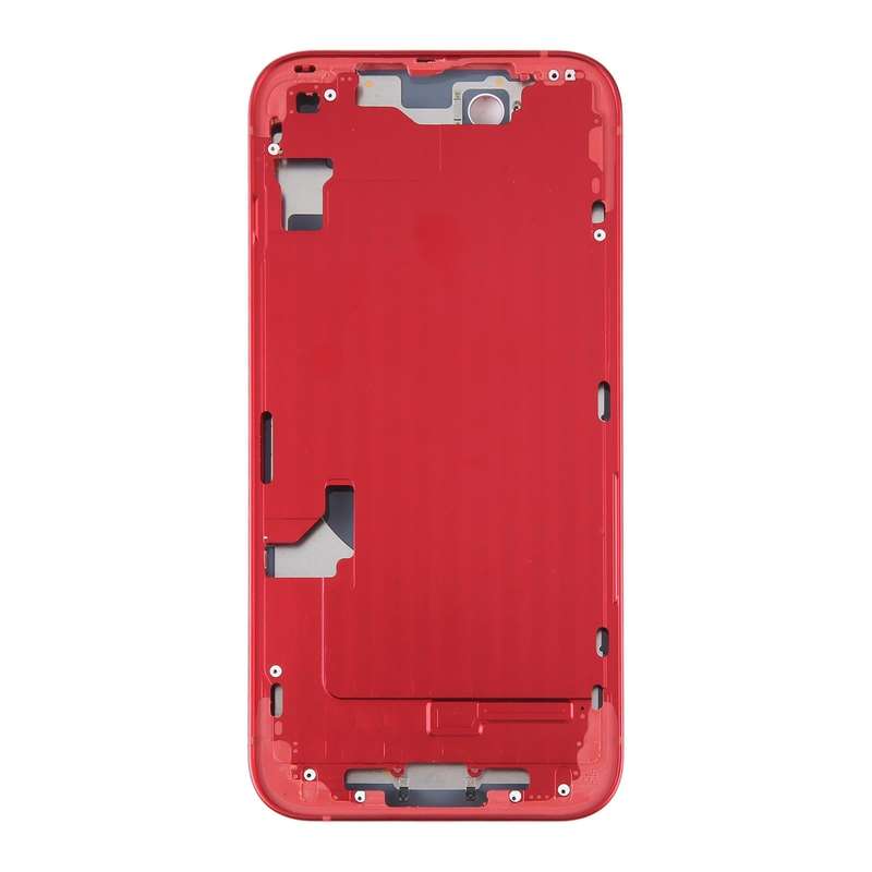For iPhone 14 Battery Back Cover with Middle Frame / Side Keys(Red)