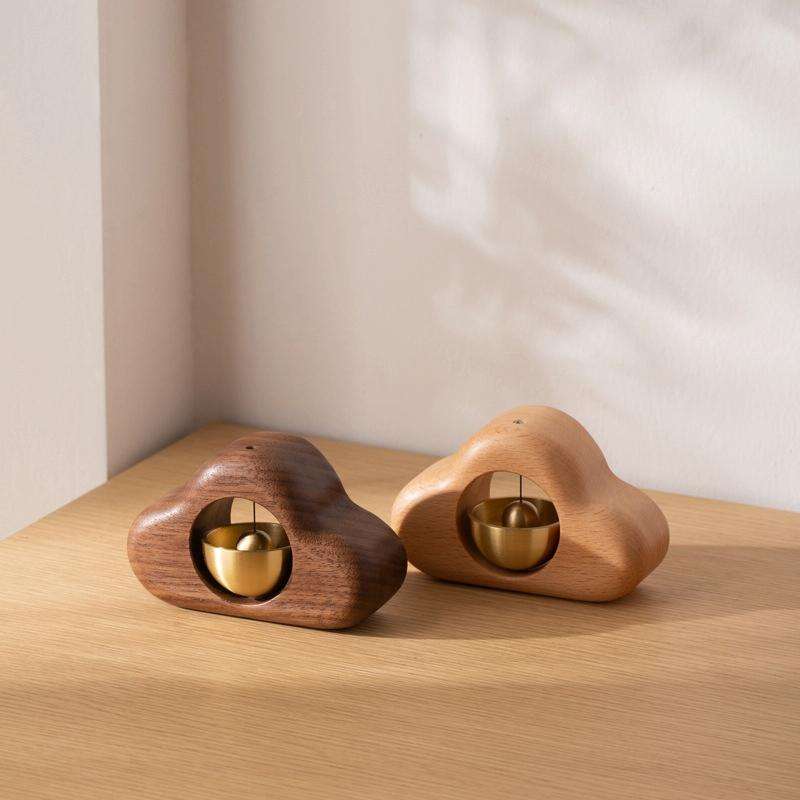 Suction Door Wind Chime Magnetic Suction Door Bell Wooden Decoration, Color: Walnut