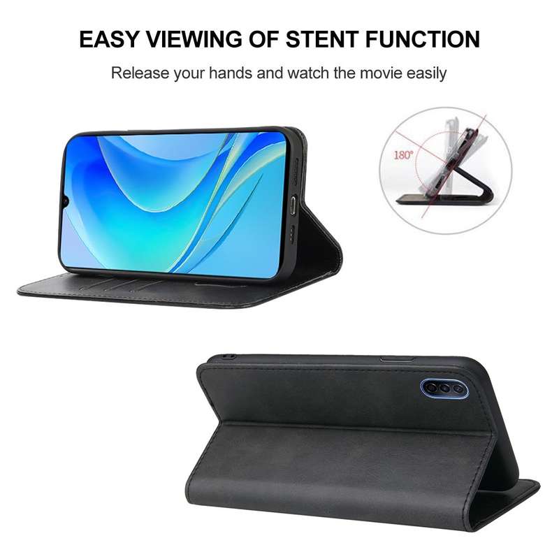 For Huawei Nova Y70 Magnetic Closure Leather Phone Case(Black)
