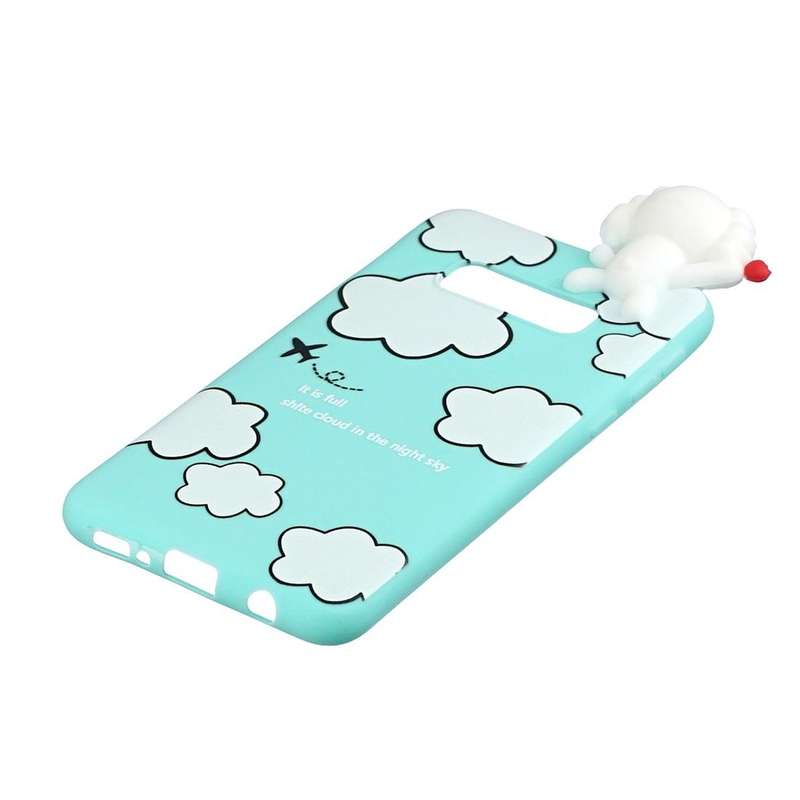 For Galaxy S10e Shockproof Cartoon TPU Protective Case(Clouds)