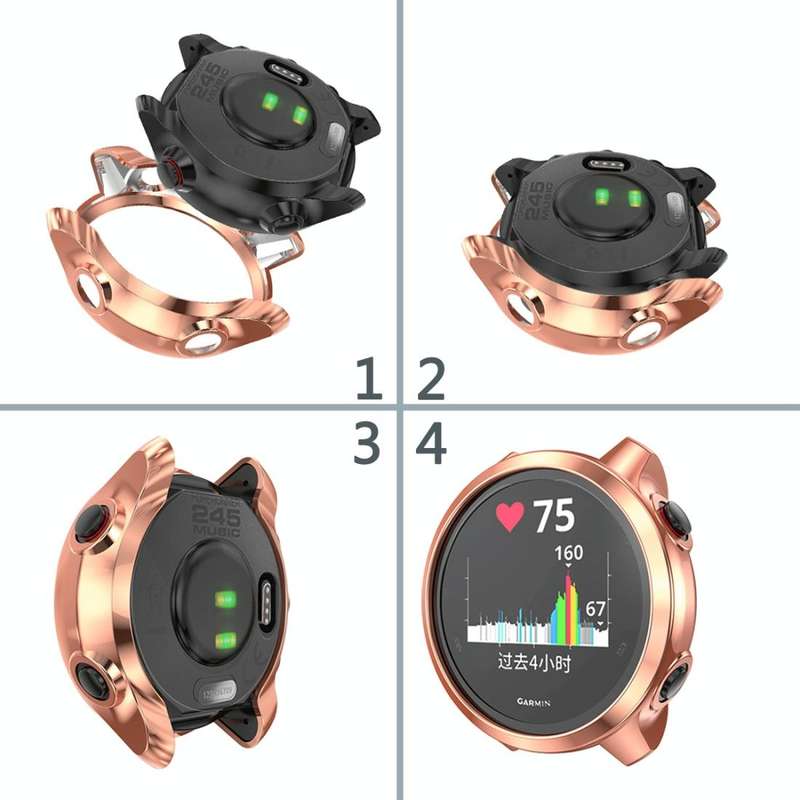 For Garmin Forerunner 245 TPU Electroplated Watch Case(Rose Gold)