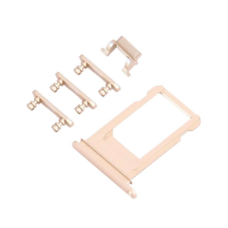 Card Tray + Volume Control Key + Power Button + Mute Switch Vibrator Key for iPhone 7 Plus(Gold)