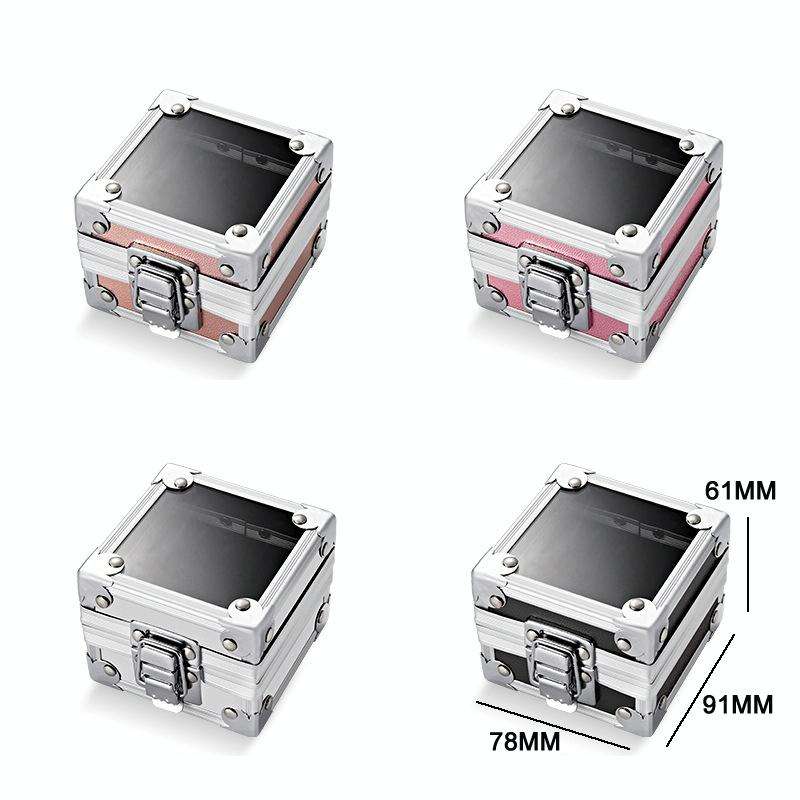 Nail Polishing Head 25 Holes Display Stand Dustproof Storage Box(Black)