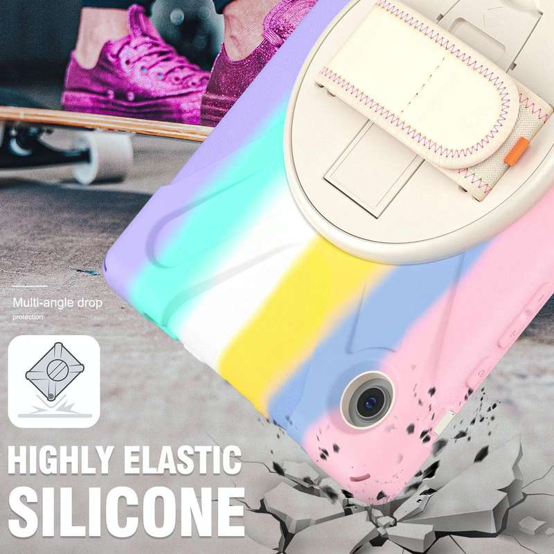 For Samsung Galaxy Tab A8 10.5 2021 Silicone + PC Tablet Case(Colorful Pink)