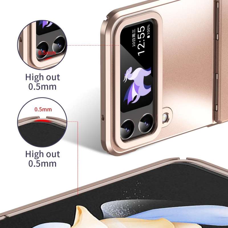 For Samsung Galaxy Z Flip4 5G Electroplating All-inclusive Phone Case with Hinge(Pink)