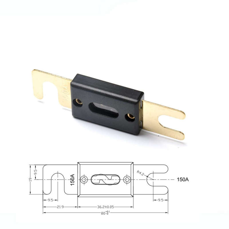 A0108 5 PCS 150A Gold-plated Large Forkbolt Car ANL Fuse
