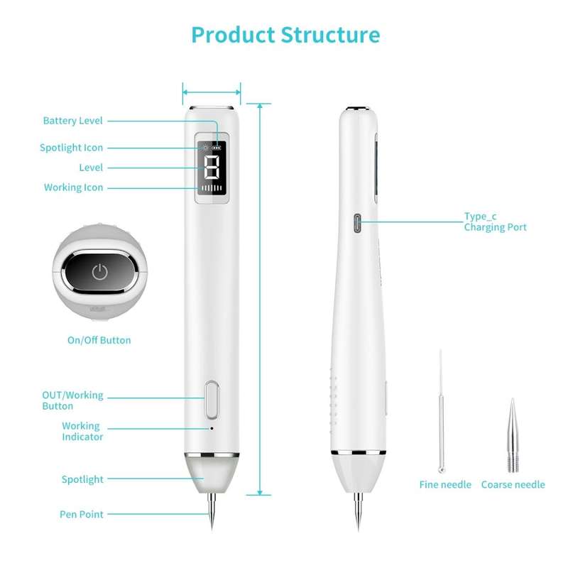 Xpreen XPRE061 Professional Dark Spot Remover Freckle Tattoo Chargeable Wart Mole Remover, with L...