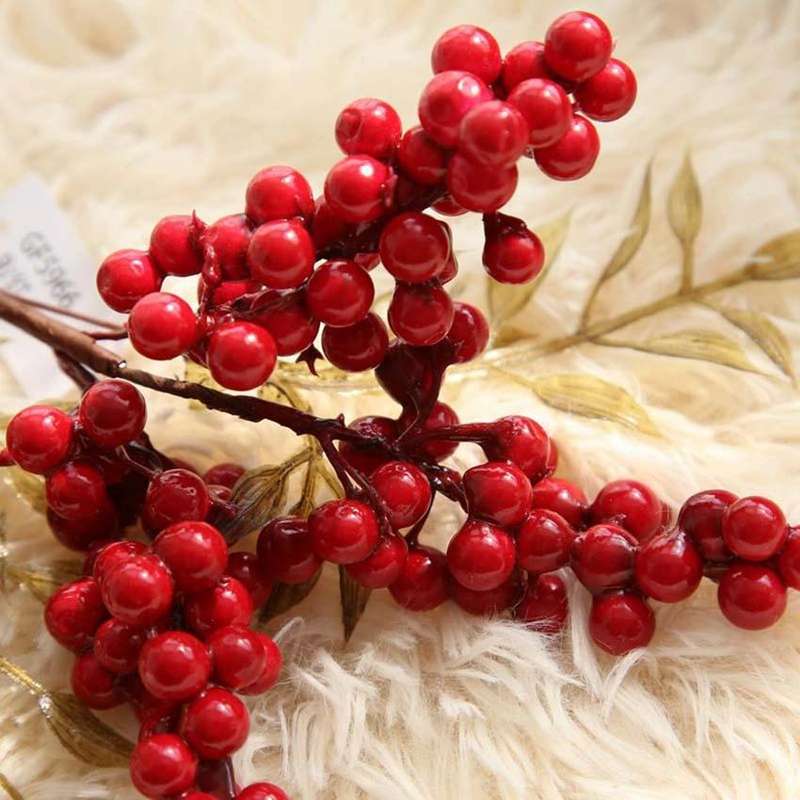 2 PCS Foam Cranberry Artificial Fruit Bouquet Wedding Decoration