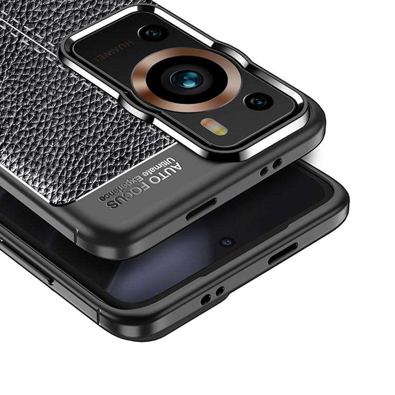 For Huawei P60 Pro Litchi Texture Shockproof TPU Phone Case(Blue)