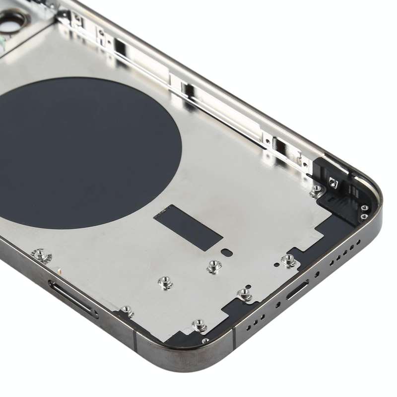 Back Housing Cover with SIM Card Tray & Side  Keys & Camera Lens for iPhone 12 Pro(Black)