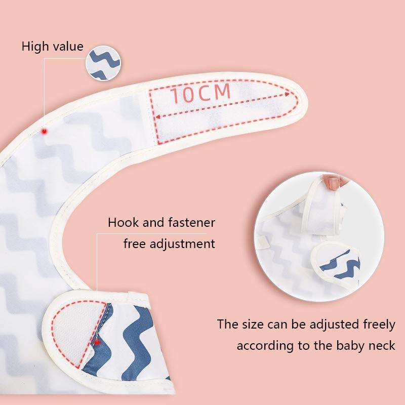 Baby Easy Clean Eating Bib Stereo Waterproof Ultra-light Rice Pocket(Ganquity)