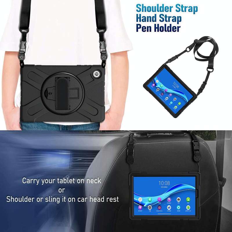 For Lenovo Tab M10 Plus TB-X606F Shockproof Colorful Silicone + PC Protective Case with Holder & ...