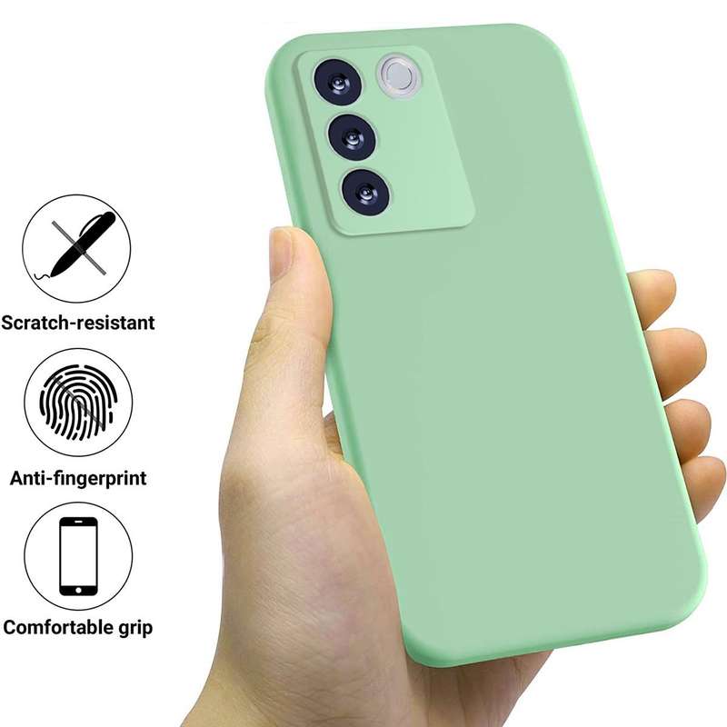 For vivo V27e / S16e Pure Color Liquid Silicone Shockproof Phone Case(Green)