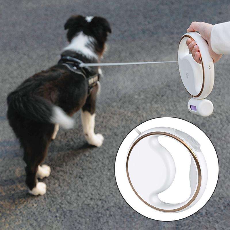 S62 Small and Medium Dog with Light Automatic Retractable Dog Leash, Length: 3m (White)