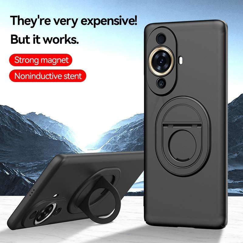 For Huawei Nova 11 Pro Magsafe Hidden Fold Holder Full Coverage Shockproof Phone Case(Black)