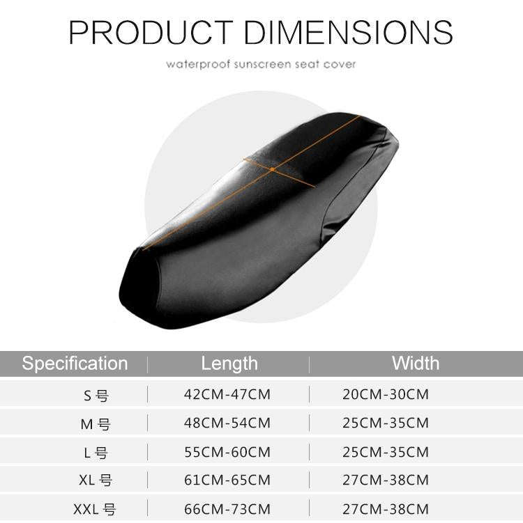 Waterproof Motorcycle Black Leather Seat Cover Prevent Bask In Seat Scooter Cushion Protect, Size...