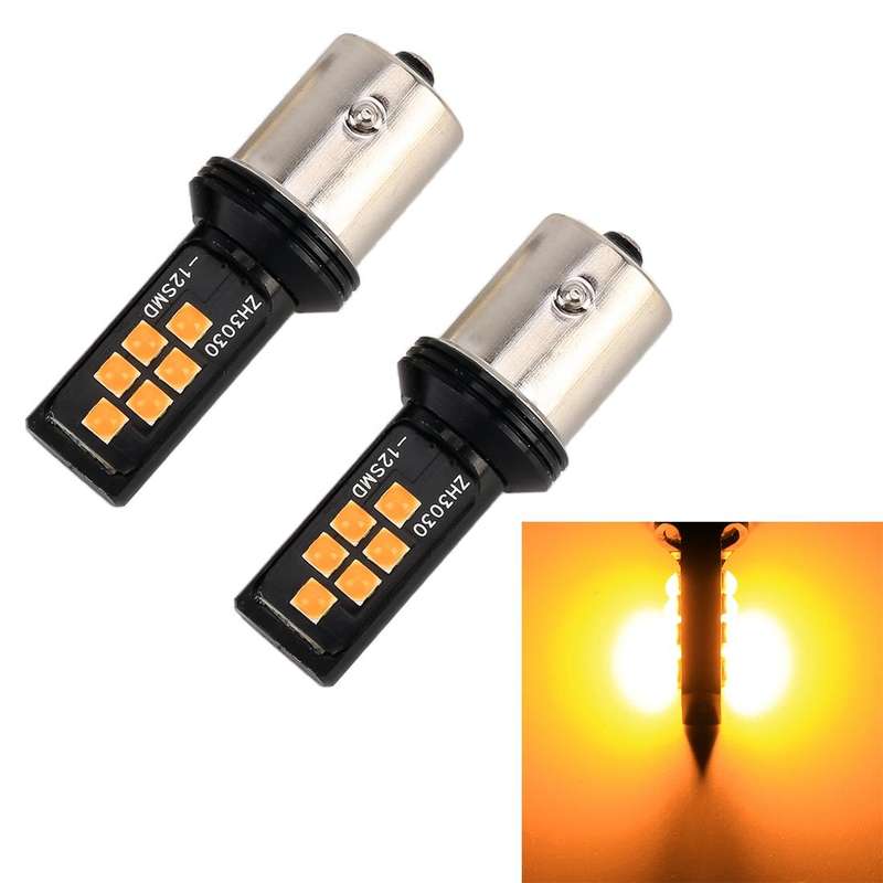 2 PCS 1156 DC9-16V / 3.5W Car Auto Turn Lights 12LEDs SMD-ZH3030 Lamps, with Constant Current(Yel...