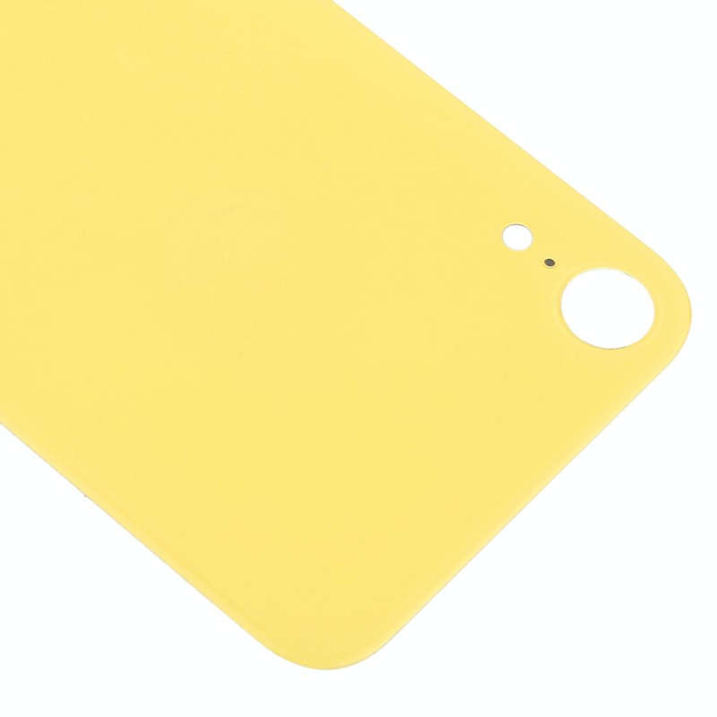 Easy Replacement Big Camera Hole Glass Back Battery Cover with Adhesive for iPhone XR(Yellow)