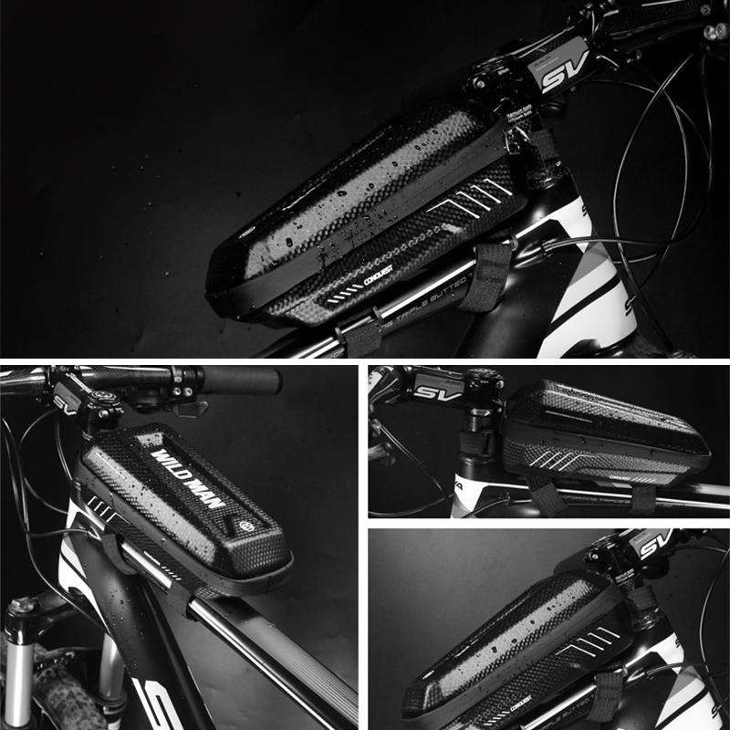 WILD MAN E5 Waterproof Front Bag MTB Large Capacity Bicycle Tube Bag Riding Accessories