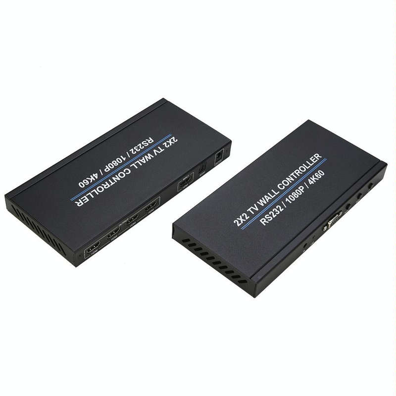 BT100 4K 60Hz 1080P 2 x 2 TV Wall Controller, Plug Type:US Plug(Black)